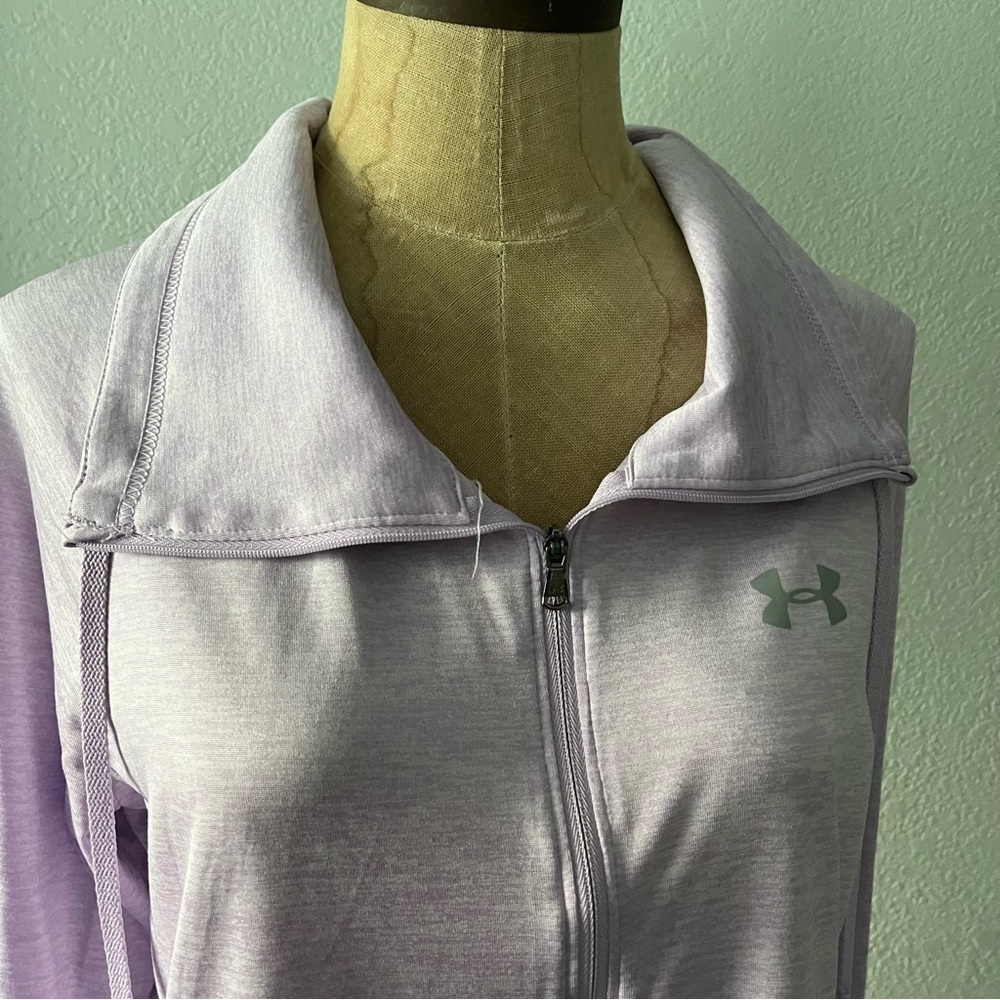 UNDER ARMOUR sz M Light Purple Long Sleeve Zip Up Tech Twist Jacket Funnel Neck - Picture 3 of 9